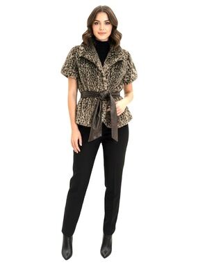 Miss Sixty Vintage Y2K Leopard Print Teddy Top Small